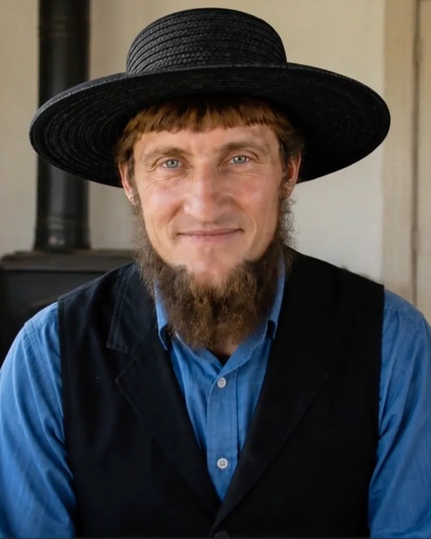 Moses Zook, author, photographed at home in Holmes County, Ohio.